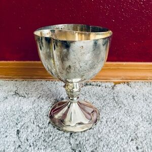 Vintage Double Heart Shaped Silverplated Goblet Set, for Anniversary or Wedding
